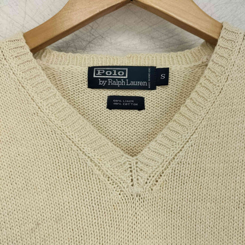ポロバイラルフローレン Polo by RALPH LAUREN ポニー刺繍 リネンコットン Vネックベスト メンズ JPN:S