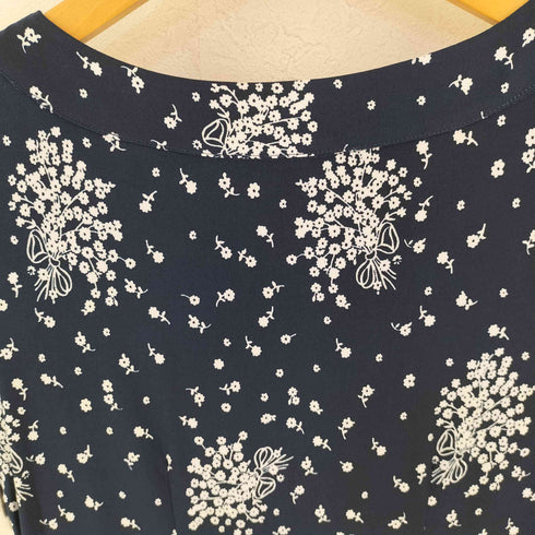 ローラアシュレイ LAURA ASHLEY 花柄 フレンチスリーブ ロングワンピース レディース 7