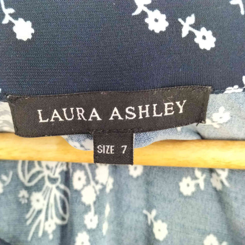 ローラアシュレイ LAURA ASHLEY 花柄 フレンチスリーブ ロングワンピース レディース 7