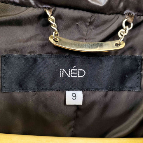 イネド INED ラクーンファー ダウンコート レディース 9