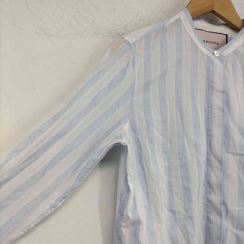 バグッタ Bagutta NLERA バンドカラーストライプロングシャツ レディース S