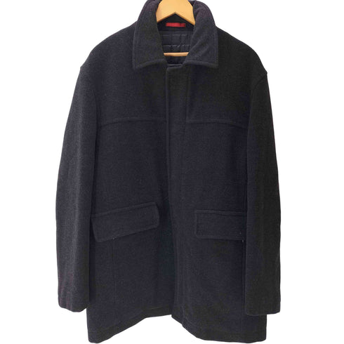 ニジュウサンクオム 23区HOMME 裏地キルティング 比翼 ウール ステンカラーコート メンズ JPN:46