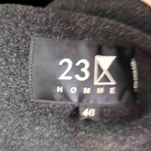 ニジュウサンクオム 23区HOMME 裏地キルティング 比翼 ウール ステンカラーコート メンズ JPN:46