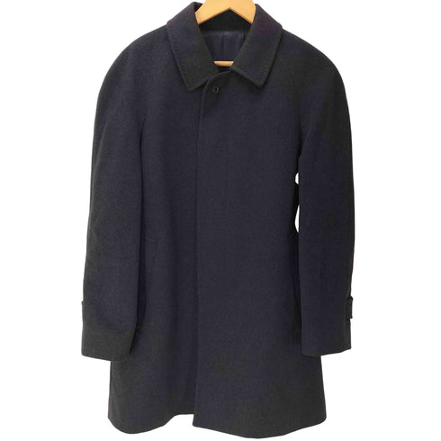 カシミヤ CASHMERE CASHMERE 100% Balmacaan Coat オールカシミア バルマカーン ステンカラーコート 比翼 メンズ JPN:3