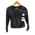 トゥービーバイアニエスベー To b. by agnes b. 90S Lamb Leather Jacket サンライズ期 裏地水玉 ドット レース装飾 羊革 ノーカラー ラムレザー ジャケット レディース FR:36
