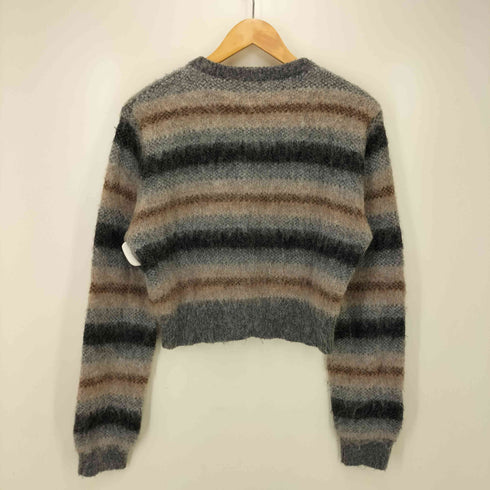 ビューティーアンドユースユナイテッドアローズ BEAUTY & YOUTH UNITED ARROWS ボーダー柄 シャギー クルーネックカーディガン レディース