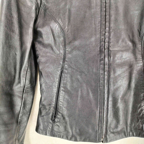 ザラ ZARA CUIR LEATHER リアルレザージップジャケット レディース S