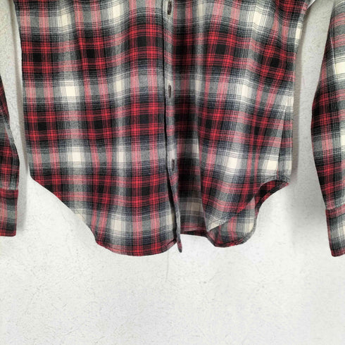 ラルフローレン RALPH LAUREN ゴートレザーエルボーパッチ オンブレチェックシャツ レディース 4