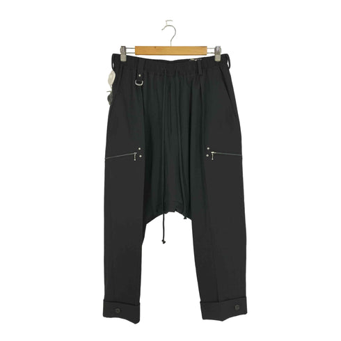 サイトバイヨウジヤマモト syte by Yohji Yamamoto 24SS WASHER FINISHED WOOL GABARDINE STUDS SLIM SAROUEL PANTS メンズ JPN:3