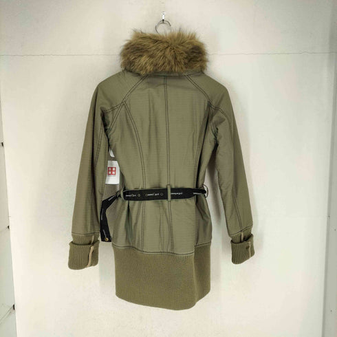 トミーヒルフィガー TOMMY HILFIGER girl 襟ファー 長リブ リップストップジップコート Y2K レディース S