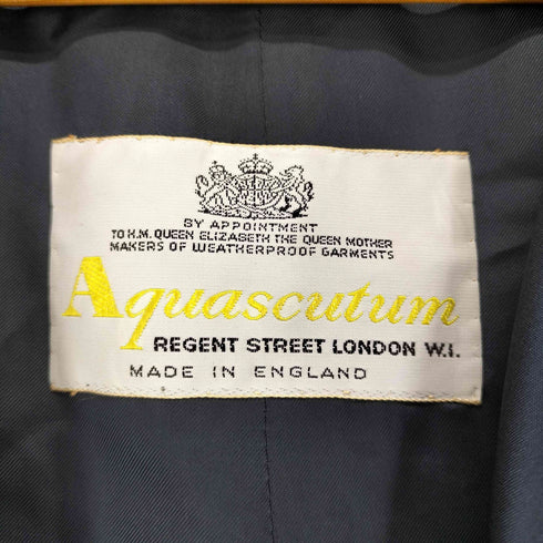 アクアスキュータム AQUASCUTUM MADE IN ENGLAND Aqua5 玉虫色 シルクトレンチコート メンズ