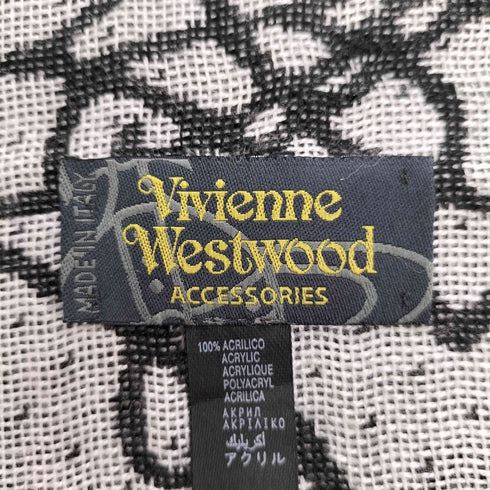 ヴィヴィアンウエストウッドアクセサリー Vivienne Westwood Accessories イタリア製 アクリル100 ロゴ総柄 オーブ マフラー レディース