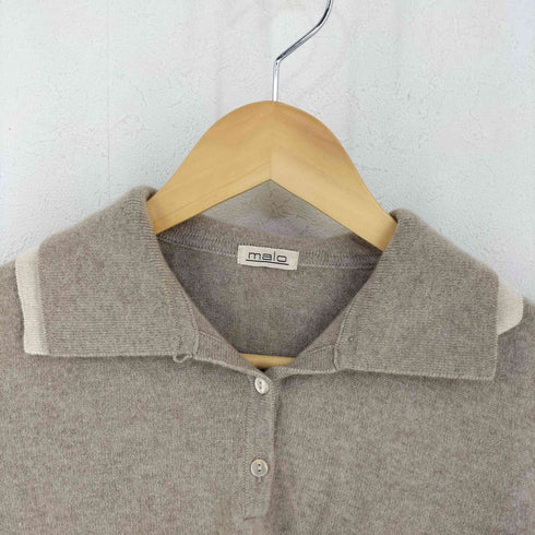 マーロ malo イタリア製 カシミヤニットポロシャツ メンズ