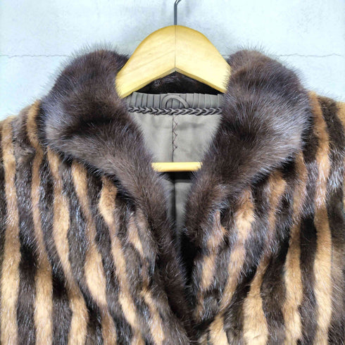 サガミンク SAGA MINK 銀タグ ミンクファーストライプジャケット レディース 9