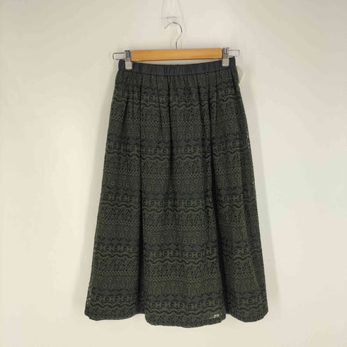 サリースコット Sally Scott 幾何学模様刺繍 ナイロン ウエストギャザースカート レディース 61-89