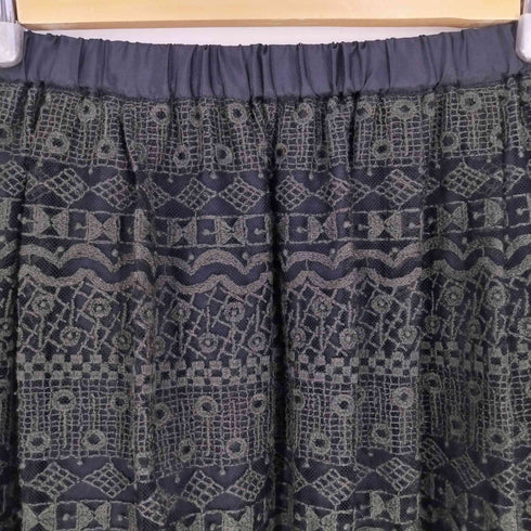 サリースコット Sally Scott 幾何学模様刺繍 ナイロン ウエストギャザースカート レディース 61-89