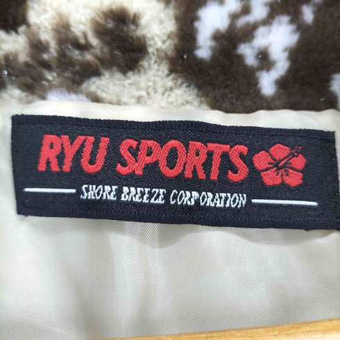 RYU SPORTS ボタニカル柄ラメデザインボアジャケット メンズ M