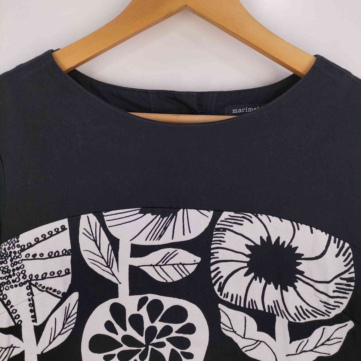 マリメッコ marimekko 花柄 七分袖 チュニックワンピース レディース