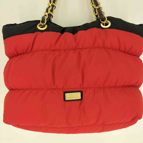 ラブモスキーノ LOVE MOSCHINO 金ボタン レザー チェーン キルティング ダウン トートバッグ レディース