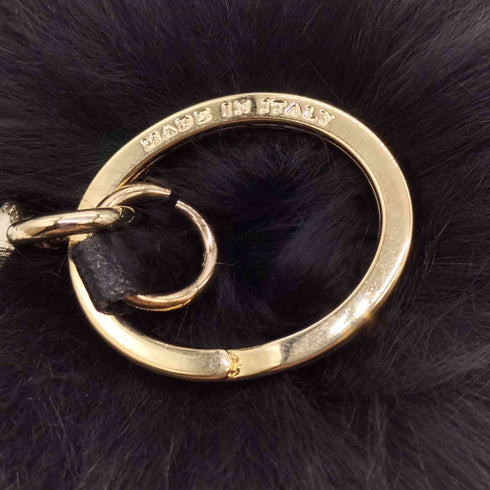 フルラ FURLA イタリア製 ファー ポンポン チャーム レディース