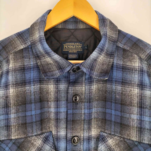 ペンドルトン PENDLETON 裏地キルティング オンブレ チェックウールシャツ メンズ import:L