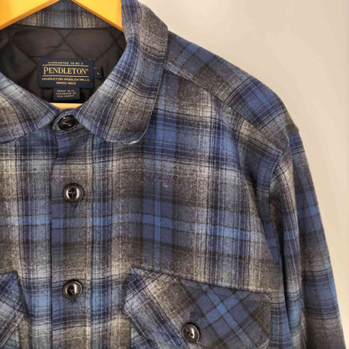 ペンドルトン PENDLETON 裏地キルティング オンブレ チェックウールシャツ メンズ import:L