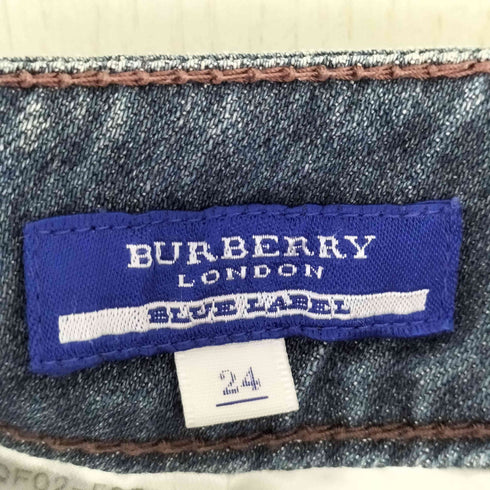 バーバリーブルーレーベル BURBERRY BLUE LABEL ホースロゴ刺繍 ローライズクロップドデニム Y2K グランジ レディース 24