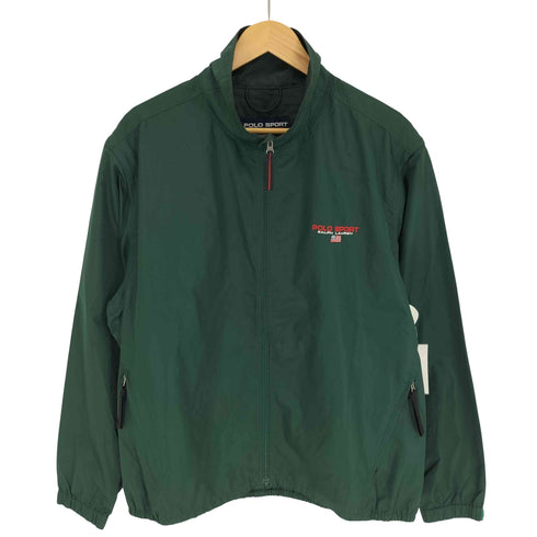 ポロスポーツラルフローレン POLO SPORT RALPH LAUREN 90S 2WAY ロゴ 星条旗 刺繍 デタッチャブルスリーブ スタンドネック フルジップ ナイロン ジャケット メンズ LL