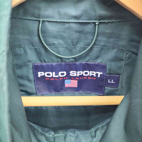 ポロスポーツラルフローレン POLO SPORT RALPH LAUREN 90S 2WAY ロゴ 星条旗 刺繍 デタッチャブルスリーブ スタンドネック フルジップ ナイロン ジャケット メンズ LL