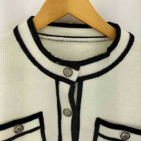 LiLiRena モノトーン バイカラー ニットカーディガン レディース
