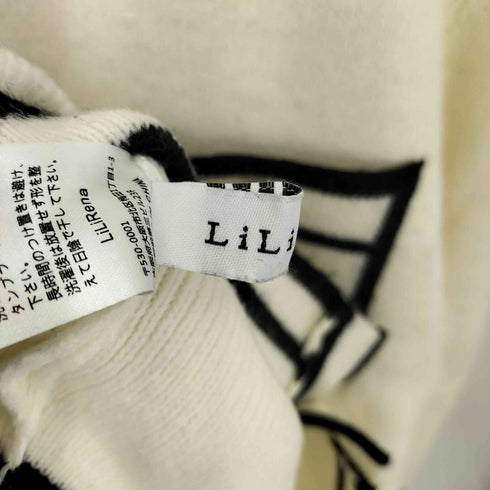LiLiRena モノトーン バイカラー ニットカーディガン レディース