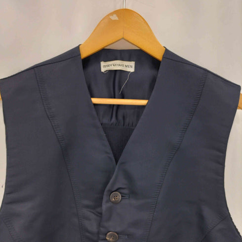 イッセイミヤケメン ISSEY MIYAKE MEN 96SS 銀タグ ステッチ ナイロン バックニット切替 6B ベスト メンズ JPN:L