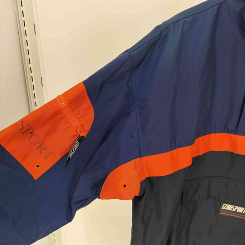 アイゾッド IZOD 90S 裏地フリース ハーフジップ ドローコード アノラック ジャケット メンズ import:L