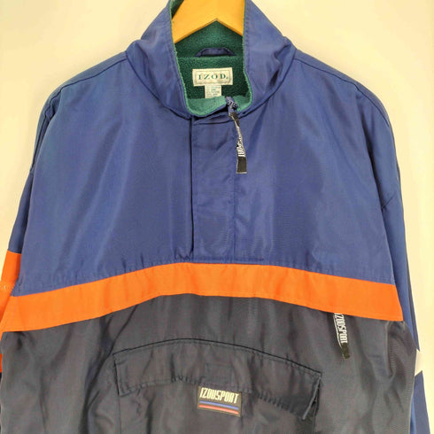 アイゾッド IZOD 90S 裏地フリース ハーフジップ ドローコード アノラック ジャケット メンズ import:L