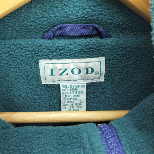 アイゾッド IZOD 90S 裏地フリース ハーフジップ ドローコード アノラック ジャケット メンズ import:L