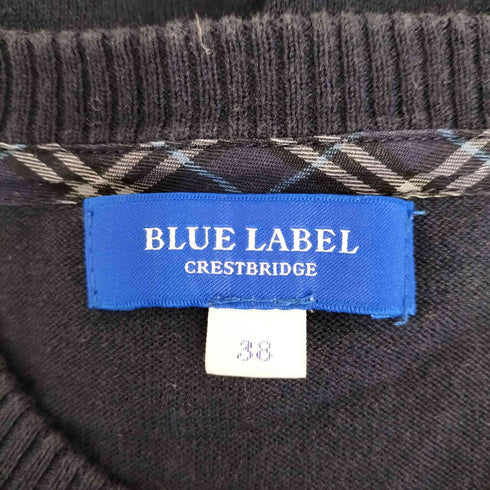 ブルーレーベルクレストブリッジ BLUE LABEL CRESTBRIDGE シルク混クルーネックカーディガン レディース JPN:38