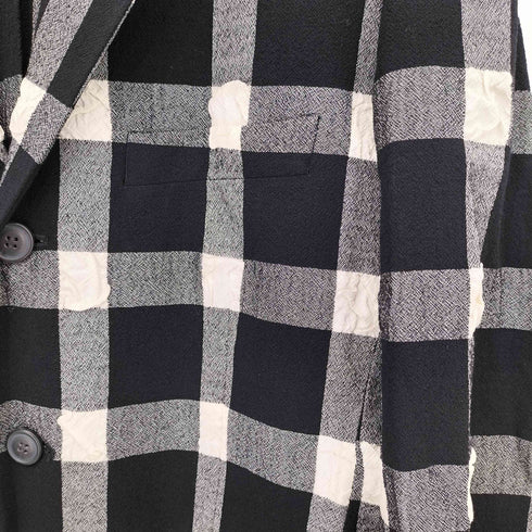 イッセイミヤケメン ISSEY MIYAKE MEN 97SS 銀タグ 縮絨 シワ 切替 ブロックチェック 3B テーラードジャケット メンズ JPN:L