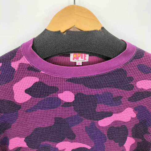 アベイシングエイプ A BATHING APE カモ柄 L/Sサーマルカットソー Y2K レディース TALL