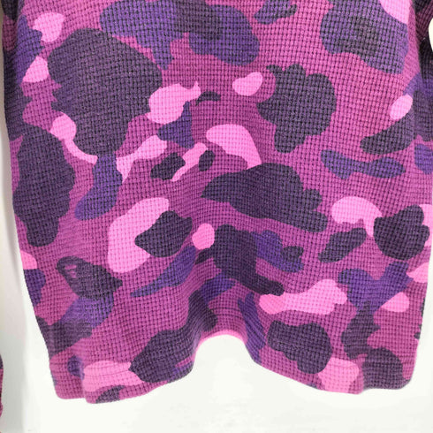 アベイシングエイプ A BATHING APE カモ柄 L/Sサーマルカットソー Y2K レディース TALL