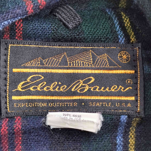 エディーバウアー Eddie Bauer 80S USA製 黒タグ 裏地チェックマウンテンジャケット メンズ import:XS