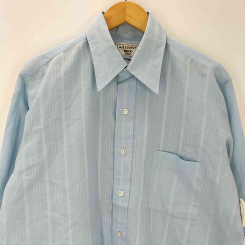 アロー ARROW 70S~80S KIRK KENT 襟芯 ポリコットン ストライプL/Sシャツ メンズ