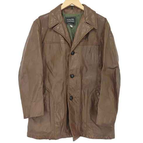 GENUINE LEATHER USA製 レザーカーコート メンズ US:40