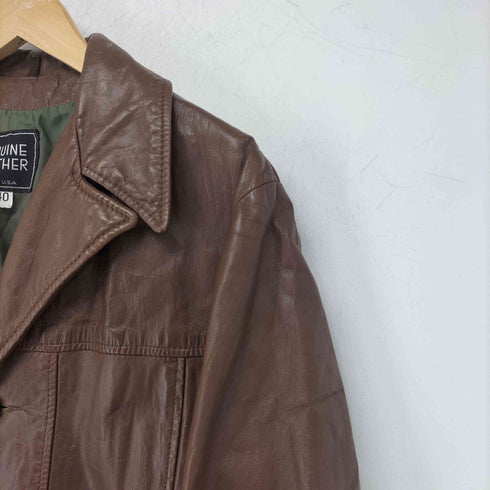 GENUINE LEATHER USA製 レザーカーコート メンズ US:40