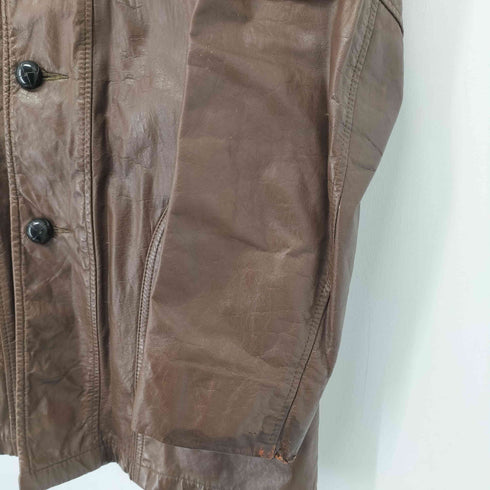 GENUINE LEATHER USA製 レザーカーコート メンズ US:40