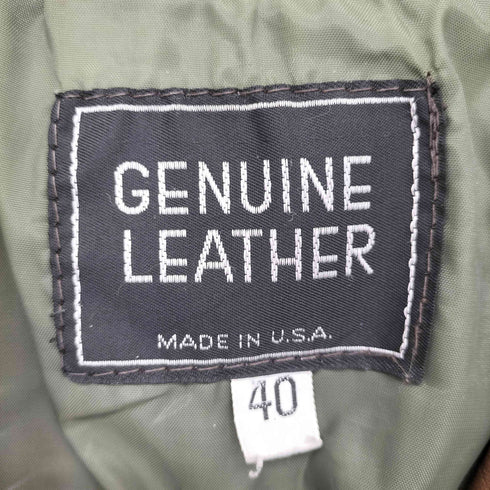 GENUINE LEATHER USA製 レザーカーコート メンズ US:40