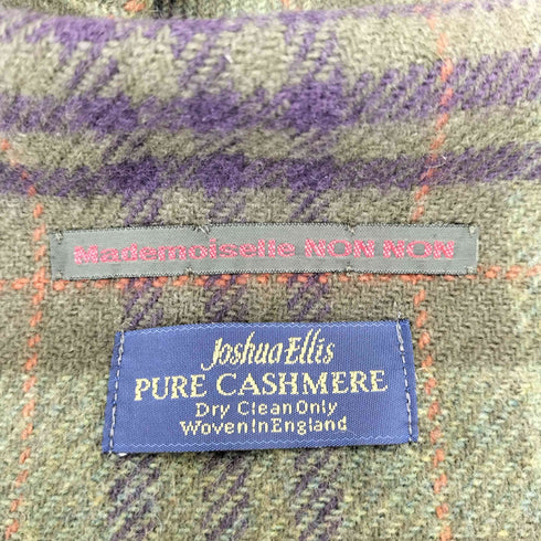 マドモアゼルノンノン mademoiselle NON NON PURE CASHMERE カシミヤチェックマフラー レディース