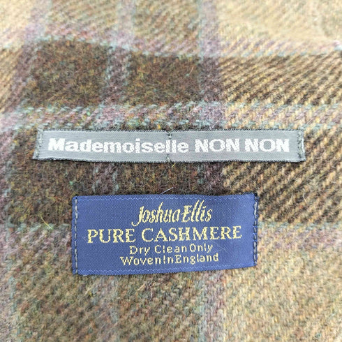 マドモアゼルノンノン mademoiselle NON NON PURE CASHMERE カシミヤチェックマフラー レディース