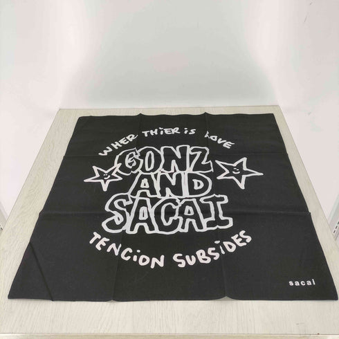 サカイ Sacai ONE LOVE プリント スカーフ レディース