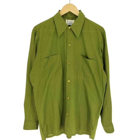 ペニーズタウンクラフト PENNEYS TOWNCRAFT 60-70s デカ襟 襟芯 両ポケ L/S シャツ メンズ import:M
