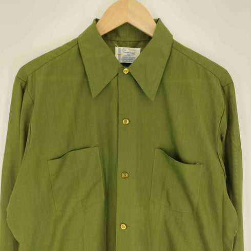 ペニーズタウンクラフト PENNEYS TOWNCRAFT 60-70s デカ襟 襟芯 両ポケ L/S シャツ メンズ import:M